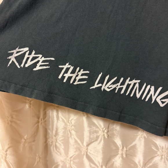 Daydreamer Metallica "Ride the Lightning" Graphic T-shirt Black Blue Tee - Picture 8 of 15